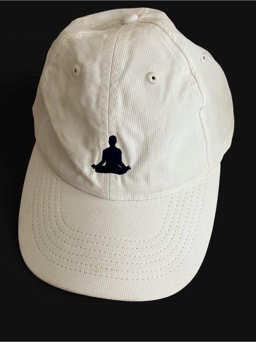 White Yoga Embroidered Baseball Unisex Cap